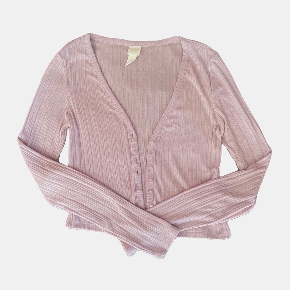 Purple button up long sleeve top. H&M
